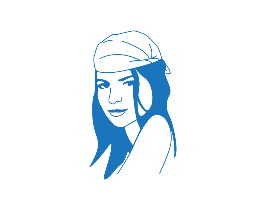Bandana: Rolled-Edge Head Cap, finished