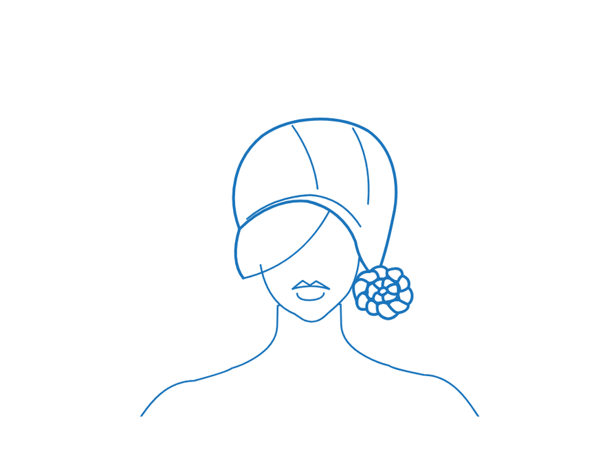 Bandana: Side Rosette Cap, finished