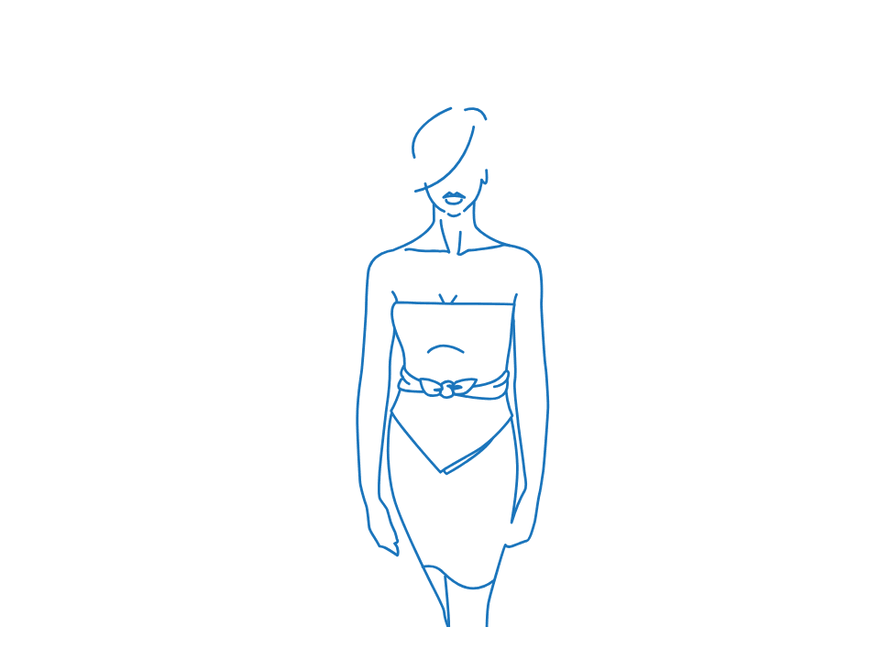 Body Wrap: Strapless Top with Waist Knot, finished