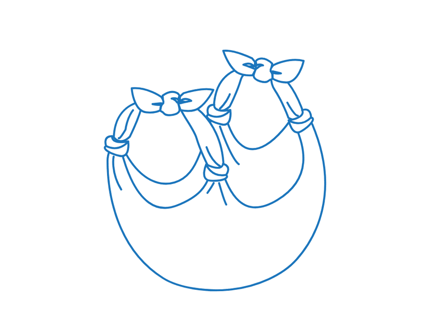 Grocery Drawstring Bag (Basket Method), finished