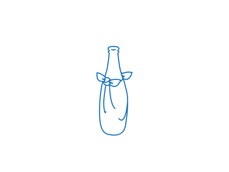 One Bottle Wrap: Simple Neck Knot, finished