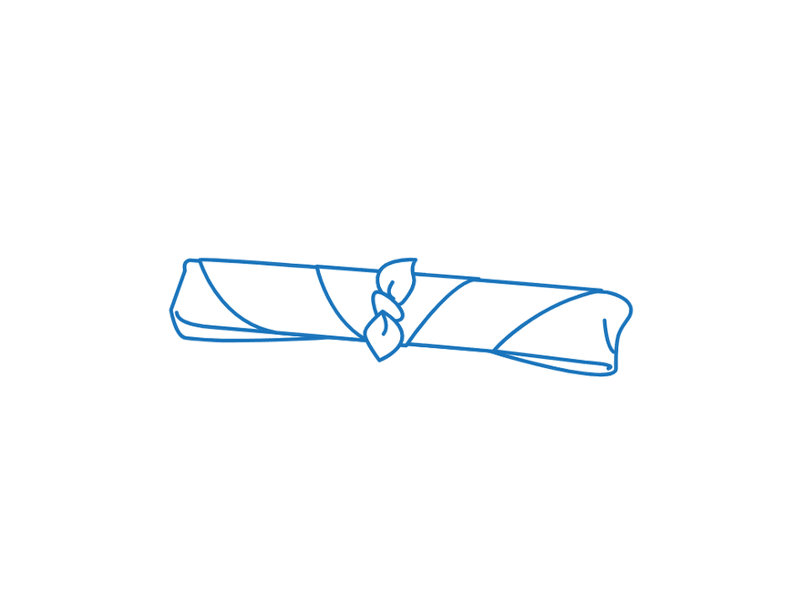 Roll Wrap: Center Knot, finished