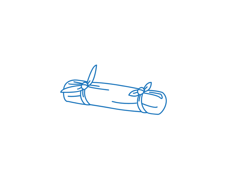 Roll Wrap: End Knots with Handle, finished