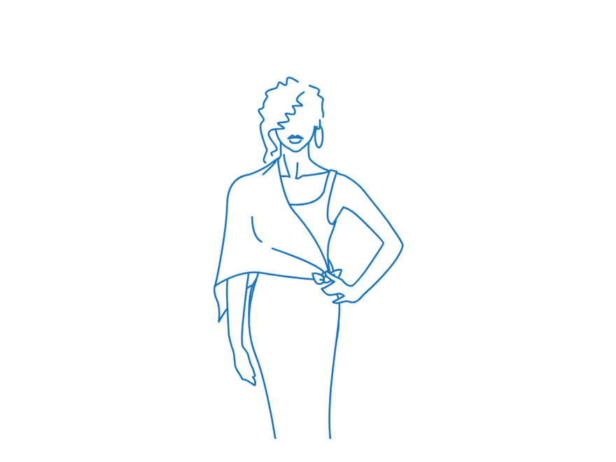 Shawl: One-Shoulder Hip Knot, finished