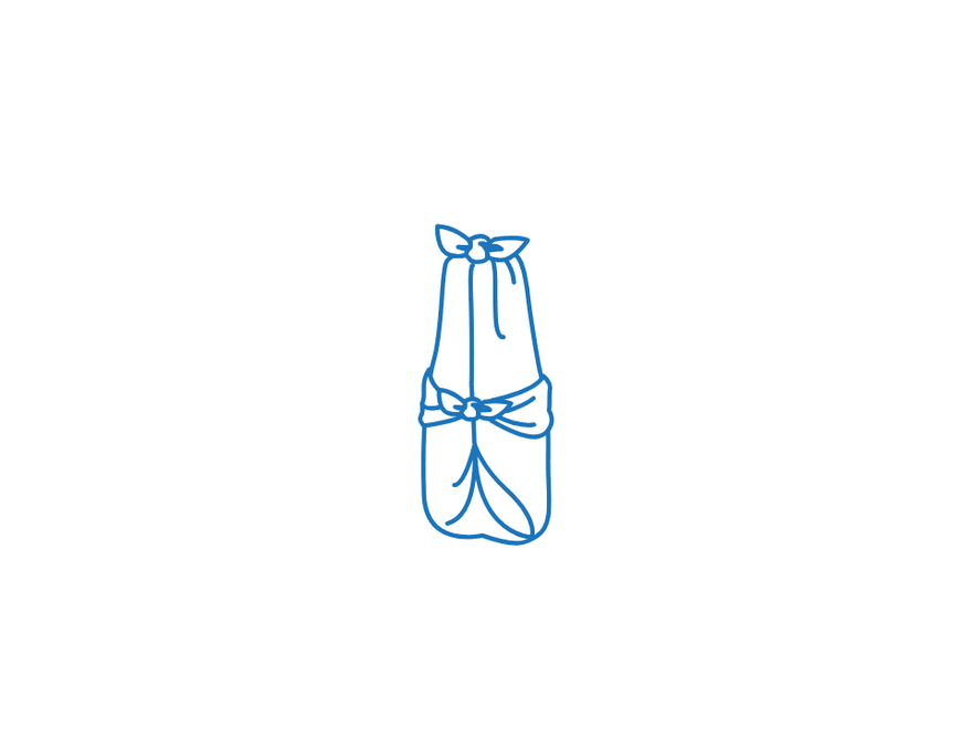 Two Bottles Wrap: Upright Front Knot, finished
